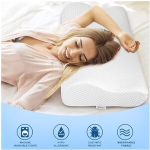 Wonwo Memory Foam Pillow, Bed Pillow for Side, Back, Stomach Sleepers Cervical